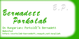 bernadett porkolab business card